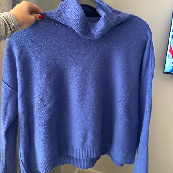 Pilcro Cashmere Wide-Sleeve Scrunched Turtleneck Sweater - Picture 2 of 6